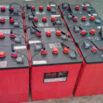 A skid full of Rolls Surrette batteries